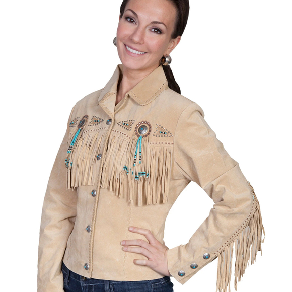 Scully Beaded and Fringe Womens Jacket - Picture 1 of 5
